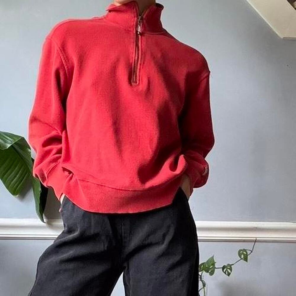 Vintage Columbia red quarter zip sweatshirt (M)